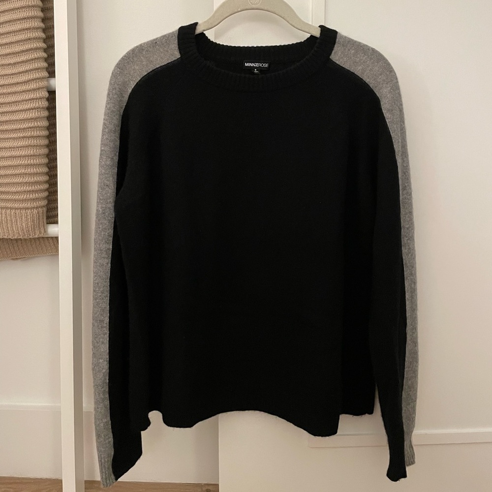 Minnie Rose Sweater with Striped Arms, S